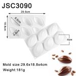 قالب سيليكون موس كيك شوكولاتة على شكل ثمرة كاكاو من 6 قطع