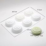 قالب سيليكون دائري حلزوني شكل خيط دائري بقطر 2.8 بوصة / 6 قطع / قالب صابون سيليكون دائري قالب شمعة دائري