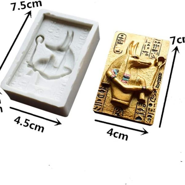 قالب سيليكون من ، قالب شوكولاتة مومياء أنوبيس أبو الهول،على شكل أنوبيس مصري قوالب حلوى مصرية لتزيين الكيك بالسكر، زينة الكب كيك، عجينة صمغية، طين بوليمر