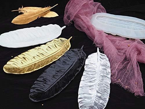 قالب سيليكون كونكريت شكل ريشة كوستر حامل مجوهرات/طبق شموع ديكور منزلي صينية متعددة الأغراض