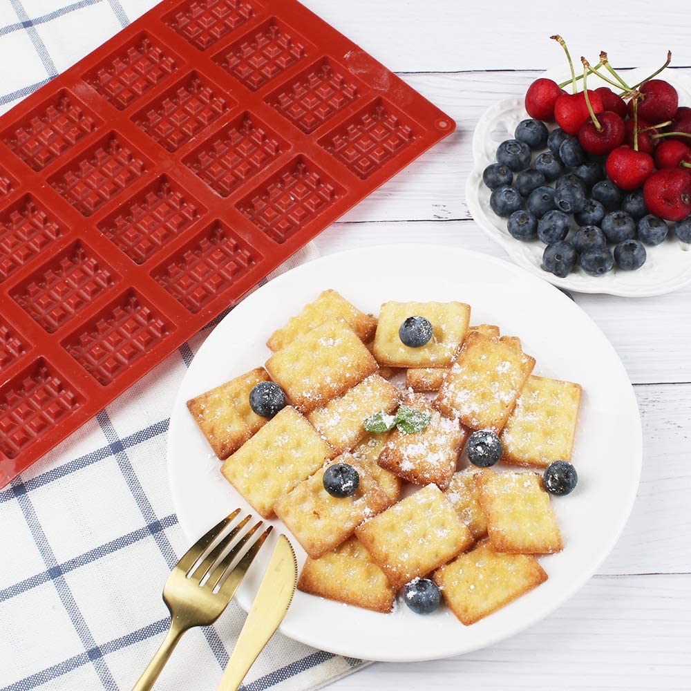 قالب سيليكون ميني وافل مستطيل 20 قطعة تزين كيك شوكولاته قالب سيليكون ميني وافل مستطيل 20 قطعة تزين كيك شوكولاته