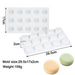 قالب سيليكون صابون مدور مجسم 15 قطعة عينات صابون فنادق