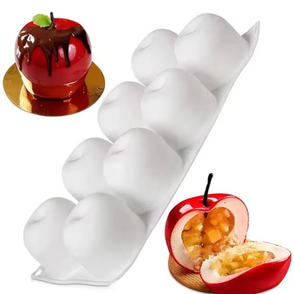 قالب سيليكون موس كيك تفاح 8 قطع