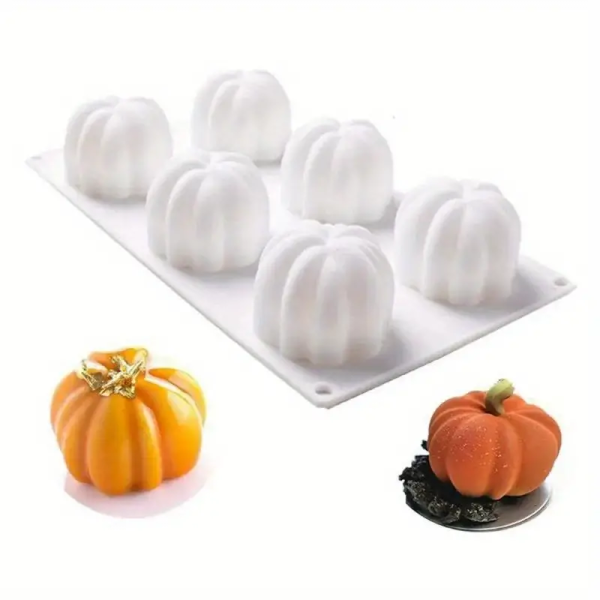 قالب سيليكون يقطين هالووين ثلاثي الابعاد، للشوكولاتة/موس كيك/مكعبات الثلج/الجيلي/الشموع/الصابون/الشمع/كرات الاستحمام الفوارة/الطين (يقطين)