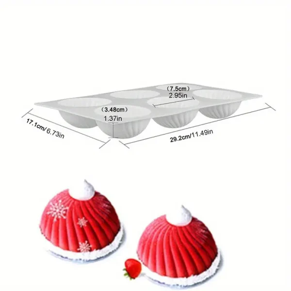 قالب كيك موس دوامه هاف بول منقوش لعيد الميلاد قالب كيك الشوكولاتة البني والآيس كريم والجبن