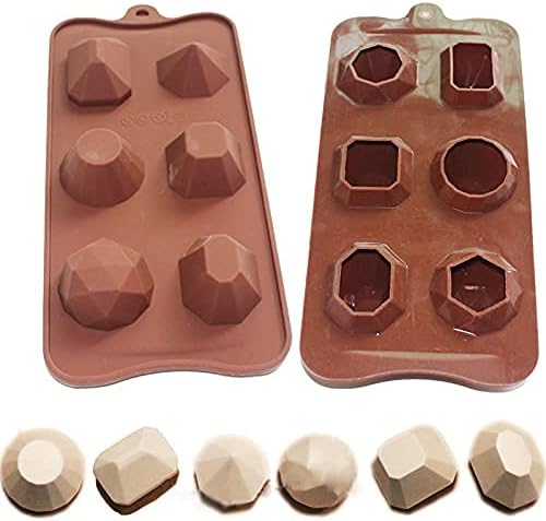 قالب مكعبات الثلج الرائعة ثلاثية الأبعاد شكل جواهر شوكولاتة،  قالب سيليكون للحفلات، مقاس 30.48 سم. 1 بوصة، 1 أونصة لكل خلية