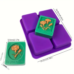 قالب سيليكون صابون على شكل زهور ثلاثية الأبعاد، قالب موس بودنغ الجيلي، قالب صنع الصابون اللون (أرجواني)