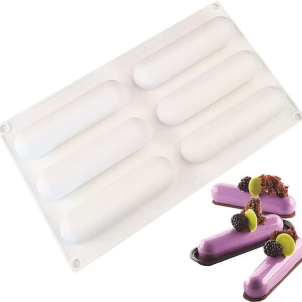 قالب سيليكون موس كيك 3D صوابع الالكير جيلي تشيز كيك روبيك شكل 6-تجويف بيضاوي (6 تجاويف )