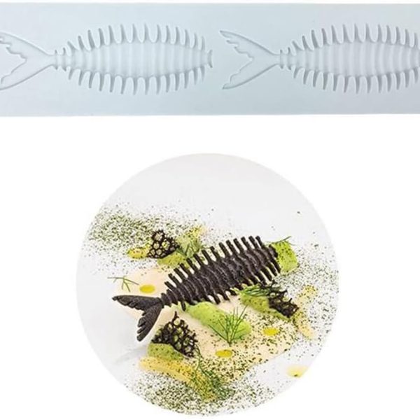 قالب سيليكون مجوف ثلاثي الابعاد، شكل السمكه قوالب شوكولاتة طينية، قوالب خبز دانتيل لصنع الكب كيك والسكر والطعام