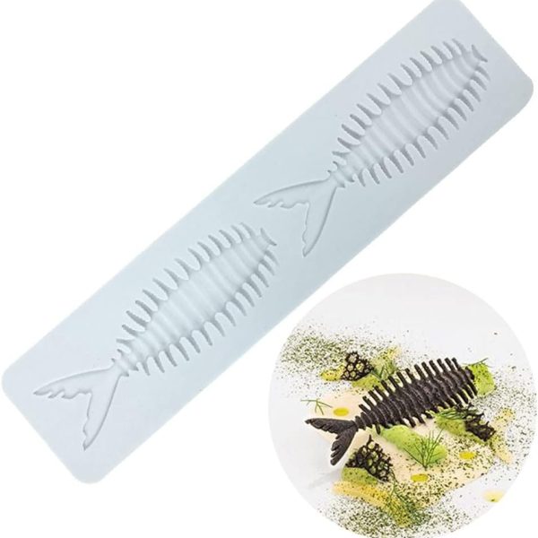 قوالب كيك دانتيل ، قوالب فوندان دانتيل، قوالب دانتيل سيليكون لتزيين الكيك، هيكل سمكة بفتحتين