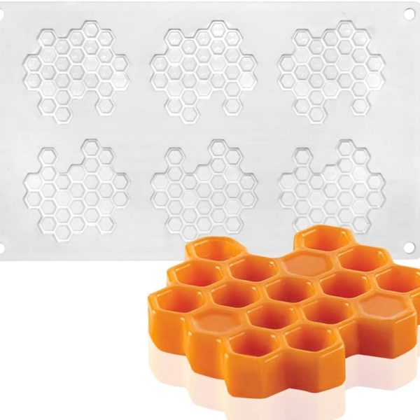 قوالب كيك سيليكون، قوالب موس الخبز الناعمة، قوالب ، 6 فتحات على شكل قرص العسل