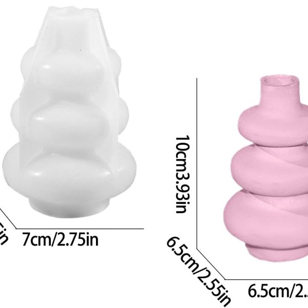 قالب مزهرية من الراتنج | قالب مزهرية دائري الشكل، سيليكون ناعم، قالب متعدد الوظائف، سهل الفك لتزيين المنزل، الحرف اليدوية المصنوعة من الراتنج