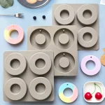 قالب سيليكون فواحات مدور 4 تجويفات لعمل الصابون وفواحات