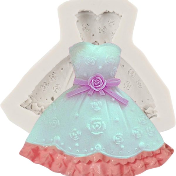 قالب مولد سيليكون شكل فستان تنورة الزفاف للشوكولاتة،، قالب السيليكون، عجينة السكر، للكيك، تنورة الشوكولاتة، ...