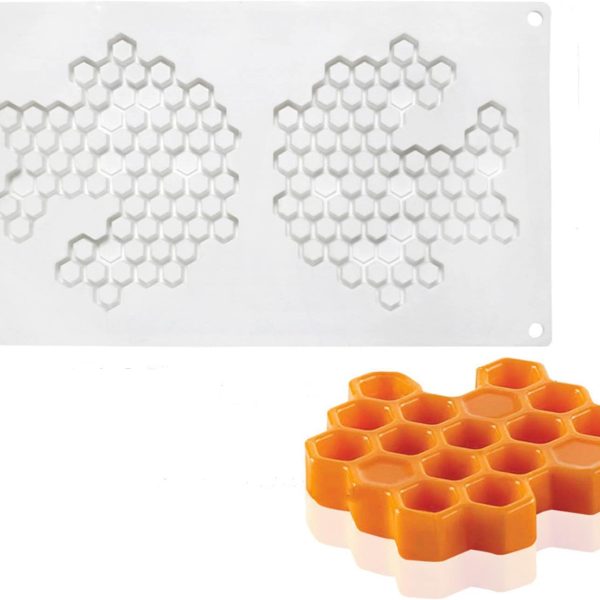 قوالب كيك سيليكون، قوالب موس الخبز الناعمة، قوالب ، 2 فتحات على شكل قرص العسل