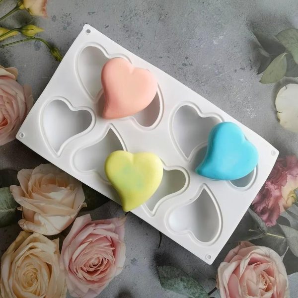 قالب سيليكون على شكل قلب مسحوب صابون