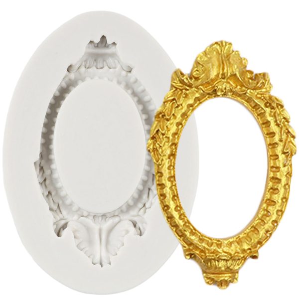 قوالب اطار بنمط الباروك لتزيين الكب كيك وتزيين الكيك والشوكولاتة والحلوى