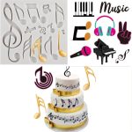 قالب سيليكون سلم و نوتات موسيقية لتزيين الكعك، زينة كب كيك، حلوى الشوكولاتة السلم الموسيقى و النوته