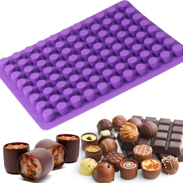 قالب سيليكون للخبز وصنع التشيز كيك وترافلس الشوكولاتة والجيلي والحلوى والثلج والمافن والبراونيز، يحتوي 88 تجويف صغير ومدور
