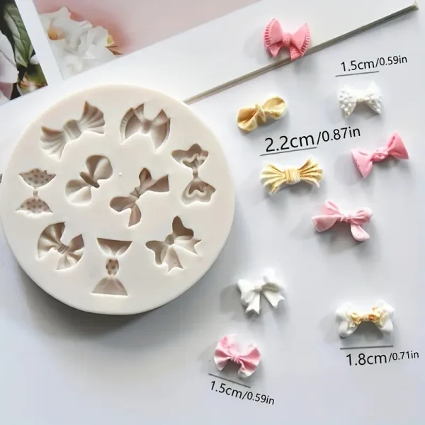 قالب سيليكون على شكل فيونكة ، قوالب لتزيين الكيك وعجينة السكر  والشوكولاتة