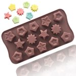 قالب سيليكون الشوكولاتة للكيك، وزينة البراوني والجيلي اشكال، قلوب، ونجوم، وزهور، ورموز تعبيرية،