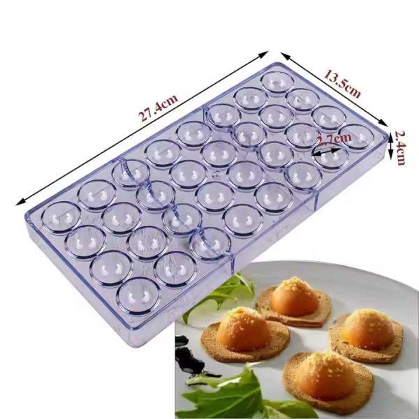 قالب هاف بول 32 قطعة البولي كربونات الاكريليك شوكولاتة