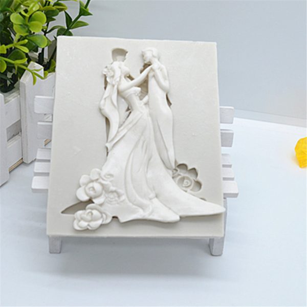 قالب سيليكون عريس وعروسة، للافراح وتزيين الكيك والحلوى والشوكولاتة