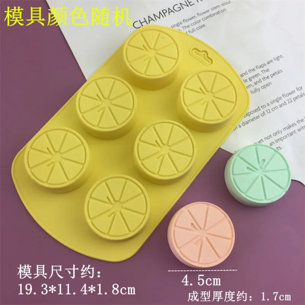 قالب سيليكون ثلاثي الأبعاد على شكل فواكه مكون من 6 تجاويف لصنع موس الشوكولاتة والصابون والحلوى