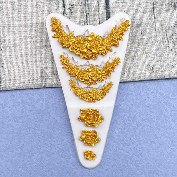 قالب سيليكون لعمل باقة زهور، عجينة سكر، قوالب فوندانت، أدوات تزيين حواف الكيك، قوالب فادج الشوكولاتة، قوالب كيك ، 9 سم