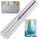 قالب سيليكون من 3 أحجام من خرزات اللؤلؤ لتزيين الكيك بعجينة السكر