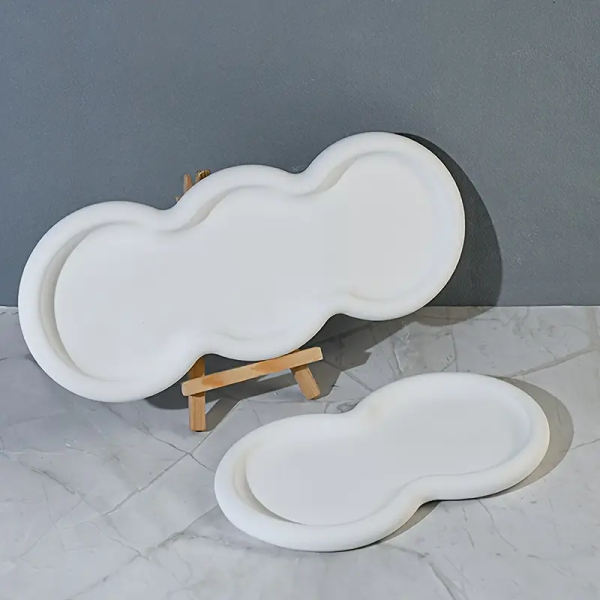 قالب سيليكون لصينية أسمنتي من قطعة واحدة مقاسين مصنوع يدويًا من الجبس الإيبوكسي الخرساني قالب كوستر مربع صينية تخزين زينة قالب سيليكون