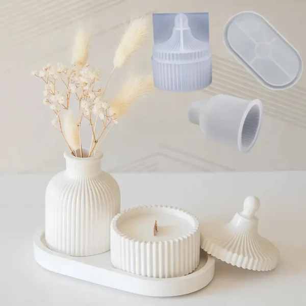 3 قطع/مجموعة قوالب سيليكون بيضاوية، اصنع صواني زخرفية متعددة الاستخدامات، فازة ترند بوبونيرة ترند كوستر 18 سم