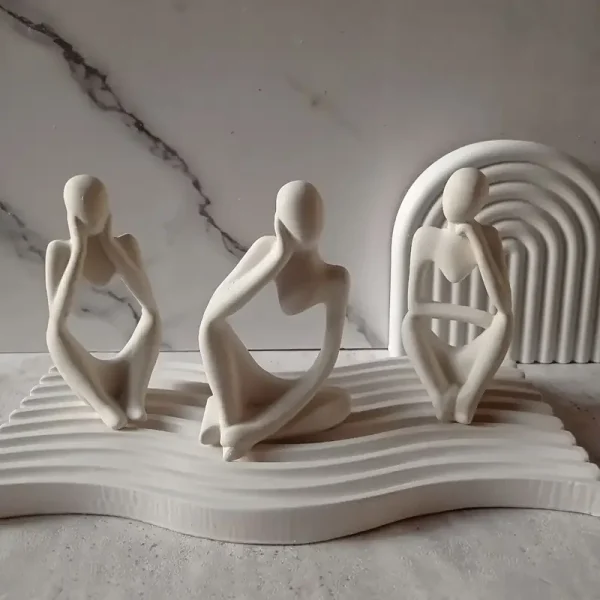 عرض خاص 4 قوالب سيليكون كونكريت 3 اشكال المفكر  والرينبو 25 سم