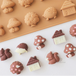 قالب سيليكون سناجب بيوت السنجاب وعش الغراب للشوكولاتة