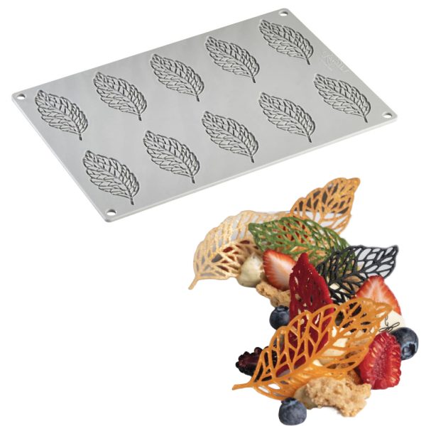 قالب سيليكون ثلاثي الأبعاد فينش على شكل ورقة مجوفة للشوكولاتة والحلوى الكيك - آمن على الطعام، أداة ديكور مطبخ لتصميمات حلويات معقدة