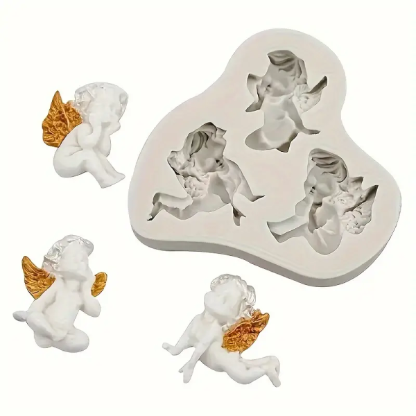 قالب سيليكون ملاك الطفل والصليب سيليكون قوالب تزيين الكيك أداة الشوكولاته حلوى البوليمر الصلصال صنع قوالب لحفل الزفاف عيد الفصح كريستيان