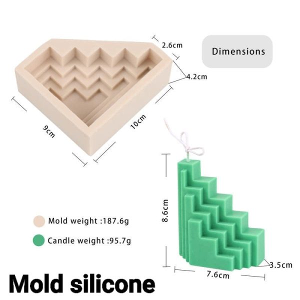 قالب شمعة على شكل هندسي من FirstTry I قالب سيليكون إيبوكسي ثلاثي الأبعاد بخطوط معمارية مجردة I للزينة المصنوعة يدويًا والعلاج العطري والصابون وصب الراتينج وصناعة الحرف الفنية (هندسي)