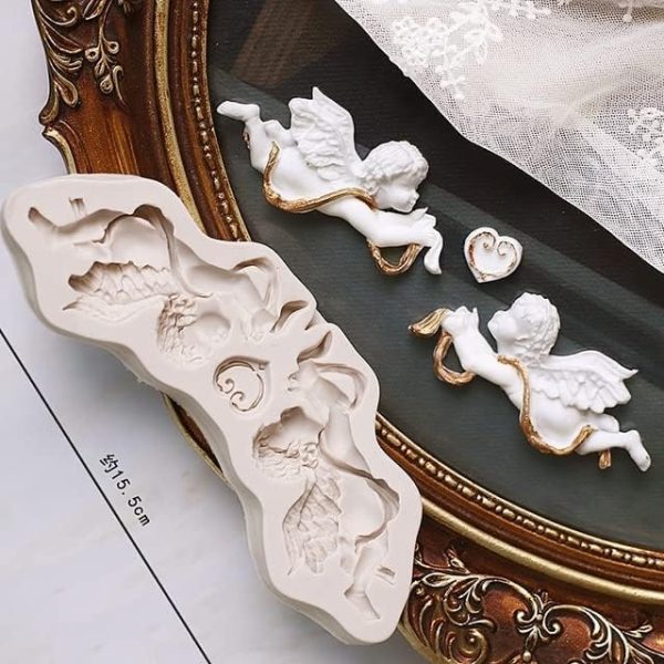 قالب ملاك مزخرف لتزيين الكعك، الكب كيك، السكر، الحلوى، الطين، الحرف اليدوية وصناعة البطاقات، آمن للطعام