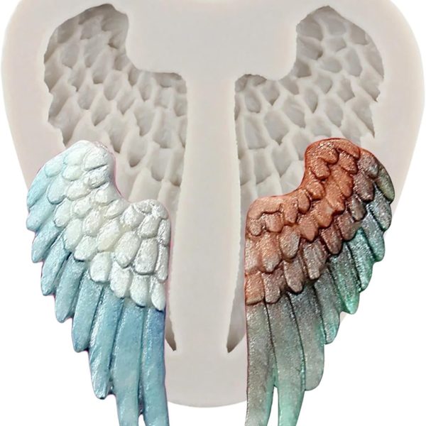 قوالب السيليكون على شكل زهرة، قالب سيليكون على شكل أجنحة ملاك مقاس 2.8 × 2.7 بوصة، أدوات تزيين الكيك، قوالب الشوكولاتة، قالب السيليكون...