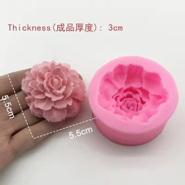 قالب سيليكون ثلاثي الأبعاد على شكل زهرة القرنفل، قالب سيليكون للشموع والصابون وتزيين الكعك بالفوندان والشوكولاتة والحلوى وحرف السكر والجيلي وشريط المستحضر وطين البوليمر هدية عيد الأم