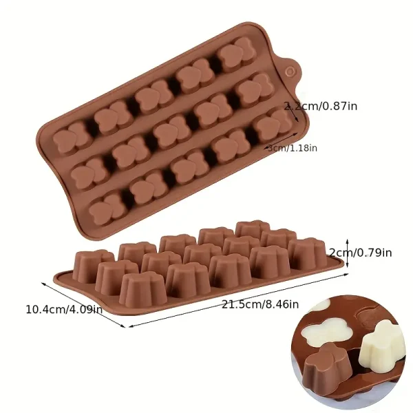 قالب شوكولاتة سيليكون على شكل قلب - مثالي للحلوى والكعك والبودنج والجيلي | آمن على الطعام، مثالي لعيد الميلاد وعيد الحب وعيد الشكر وعيد الأم والأب