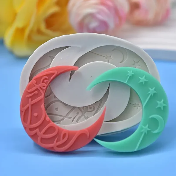 قالب سيليكون على شكل قمر 2 بنمط الشرق الأوسط، قطعة واحدة