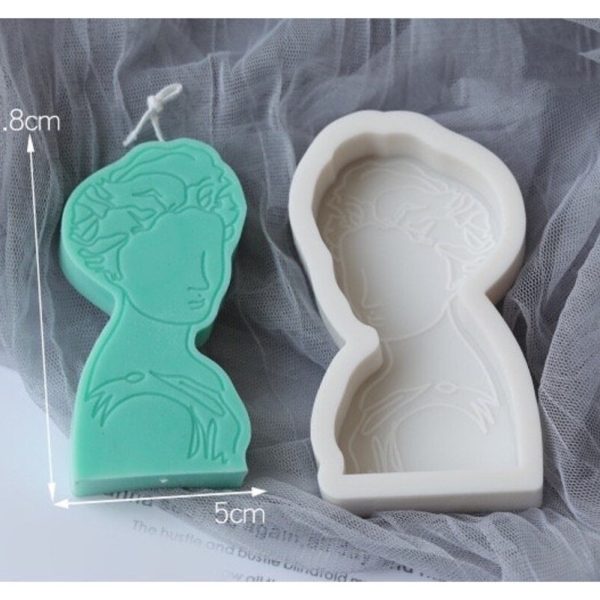 قالب شمعة الليدى مصنوع يدويًا من السيليكون على شكل صورة جبسية، للعلاج بالروائح، قالب شمعة للهدايا، قالب سيليكون أبولو، شمعة مزخرفة، لوازم حرفية يدوية الصنع