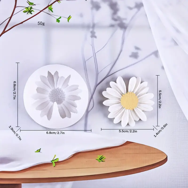 قالب سيليكون على شكل زهرة عباد الشمس وزهرة الأقحوان، مناسب لصنع الراتنج والصابون والشموع بنفسك - مرن، مقاوم لدرجات الحرارة العالية، سهل الفك والتنظيف - مثالي لأحجار العلاج العطري، وديكورات الجبس، وهدايا الأعياد، وتزيين الشموع | أعمال يدوية إبداعية | قالب سيليكون مرن