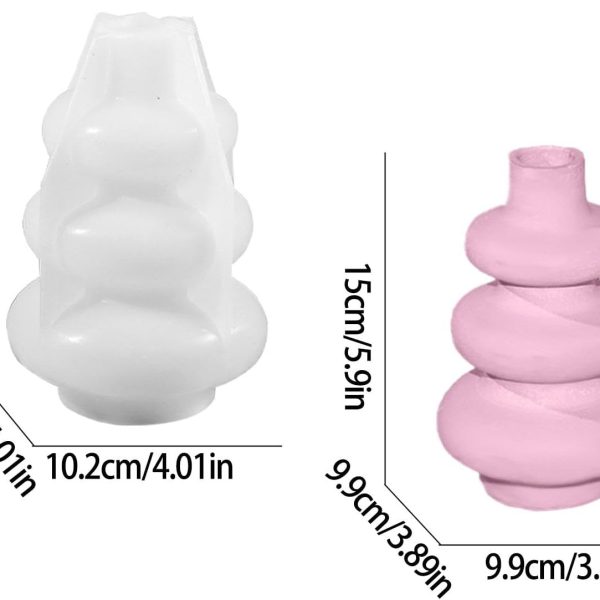 قالب سيليكون لمزهرية الزهور - قوالب صب الراتنج على شكل مزهرية دائرية الشكل | متعدد الوظائف، سيليكون ناعم، سهل الفك للديكور المنزلي، مصنوع من الراتنج