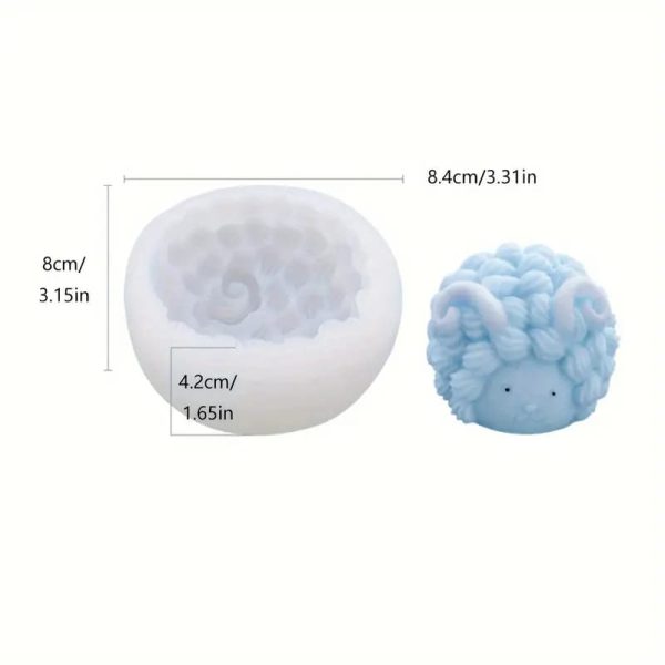 قالب سيليكون على شكل حيوان خروف ثلاثي الأبعاد، قالب سيليكون لعيد الفصح للخبز وصنع الشموع، زينة الكب كيك، معجون اللثة، أدوات الخبز...