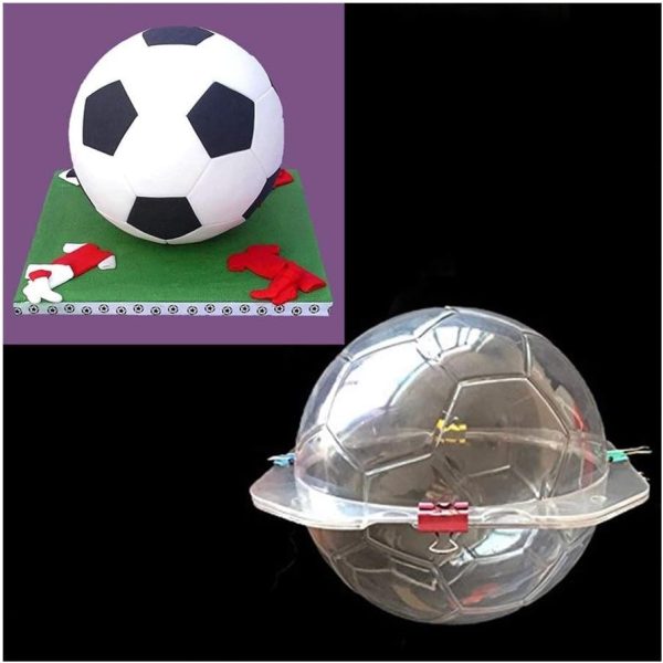 قالب شوكولاتة من الاكريليك بولي كربونات شكل كرة قدم ، قالب شوكولاتة من البلاستيك، مثالي للحلوى والخبز، ادوات تزيين الكيك