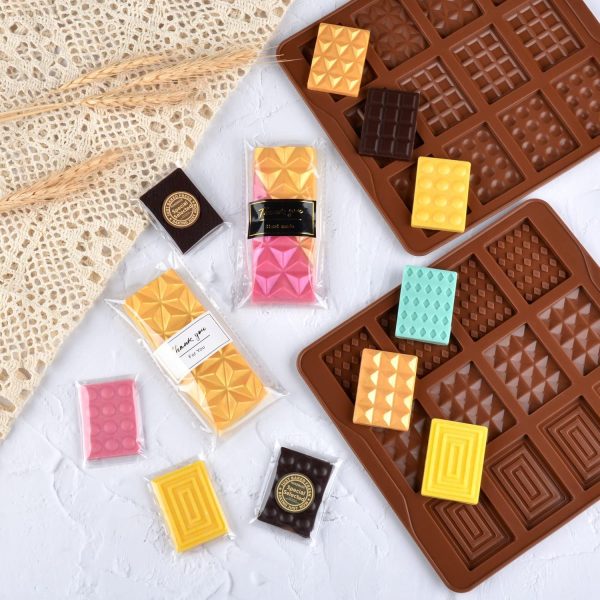 قالب سيليكون الشوكولاتة، ، 12 تجويف، قالب سيليكون، قالب بسكويت، للخبز والحلوى والوجبات الخفيفة المصنوعة من الشوكولاتة