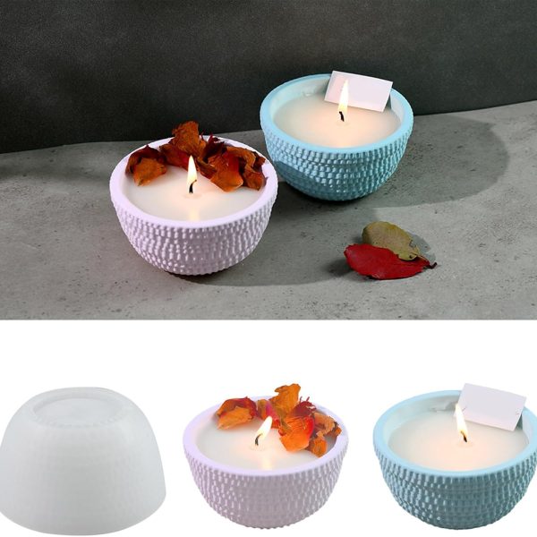 قالب كونكريت، قالب سيليكون قابل لإعادة الاستخدام، قالب كوب شمعة دائري لديكور منزلي فريد من نوعه من الراتنج