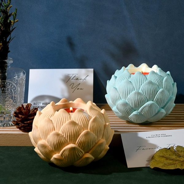 شكل حامل شمعة، شكل زهرة، شكل فانوس، قالب سيليكون أنيق لشمعة الشاي، قالب جص من راتنج الإيبوكسي لمحبي الطاولة